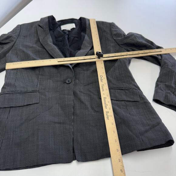 Boss Hugo Boss Blazer Womens Small Black White Check Jorita Suit Jacket Wool - Picture 6 of 9